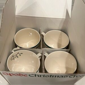 Spode Christmas Tree Tea Cups & Saucers